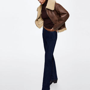 Chaqueta Casual de Piel de Oveja para Mujer, con Cierre, Forro de Lana de Alta Calidad, Ecológica, Resistente al Viento y Ligera para Invierno - Product Image 4