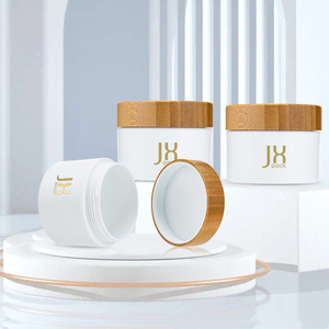 Nắp Tre 4Oz Tùy Chỉnh Hộp Đựng Bơ Cơ Thể Mỹ Phẩm Lọ Rỗng Đựng Kem Mặt Mắt Lọ Nhựa <span class=keywords><strong>Pp</strong></span> 8 Oz Có Nắp - Product Image 3