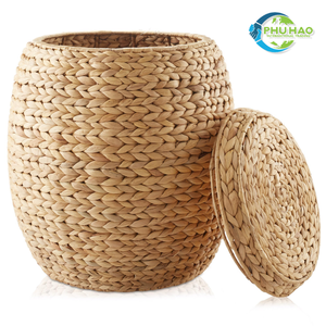 CESTA DE JACINTO DE AGUA tejida a mano, cesta de lavandería, solución de almacenamiento duradera ecológica, organización de ropa y hogar de Vietnam - Product Image 3