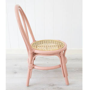 <b>Pink</b> Painted Rattan Kid <b>Chair</b> for Party - Product Image 5