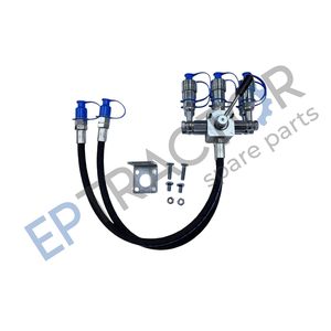 Kit de distributeur hydraulique manuel à 8 ports pour tracteur, 2 entrées vers 6 sorties, avec support, flexibles et raccords - Product Image 4