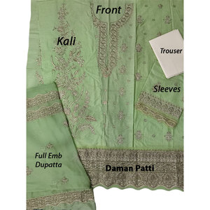 Ensemble de 3 pièces pour femmes, exclusif, brodé, en tissu lawn, coupe classique, toutes saisons, style indien/pakistanaise - Product Image 4
