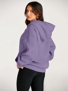 Femmes 100% coton surdimensionné sweats à capuche pleine fermeture éclair broderie Top vente hiver sweats bas quantité minimale de commande pakistanais origine en gros - Product Image 6