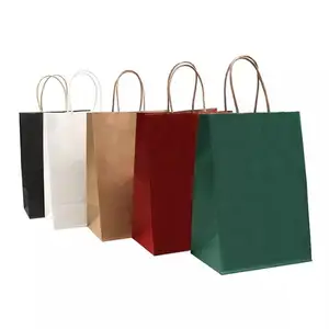 Cardboard Packaging White Brown Kraft Gift Craft Shopping Paper Bag