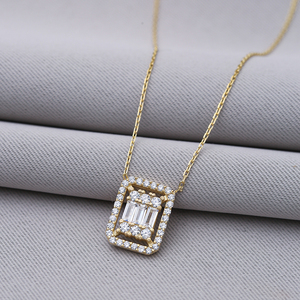 Baguette CZ Pierre Charme Collier En Gros Turc 925 En Argent Sterling Collier Femmes Bijoux - Product Image 4