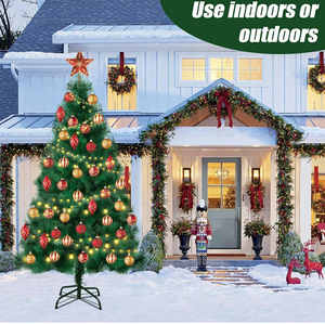 Árbol de Navidad artificial de pino PE realista de 6 pies al por mayor con soporte de metal para decoración festiva interior del hogar y la Oficina gran oferta - Product Image 2