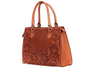 Hot Selling Lady Vintage Animal Prints Genuine Leather Handmade <b>Tote</b> <b>Bag</b> <b>with</b> <b>ZIP</b> Closure Western Fashion Women's - Product Image 2