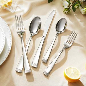 Ensemble de couverts en bois de luxe écologique de 40 pièces, service pour 8 personnes, manche texturé, polissage miroir moderne - Product Image 3