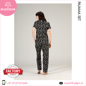 เซ็ตชุดนอน2ชิ้นสำหรับผู้หญิงทำจากวัสดุเรยอนแขนครึ่งเดียว - Product Image 6