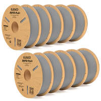 Filament d'imprimante 3D Elegoo Rapid PLA+ 10 kg Gris 1,75 mm de diamètre Scellé sous vide Compatible avec la plupart des imprimantes FDM Commande minimum 5 kg