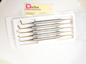 ชุดเครื่องมือเติมฟันแบบประกอบเองโลโก้5ชิ้นหัวชุบทองทำจากสแตนเลส - Product Image 2