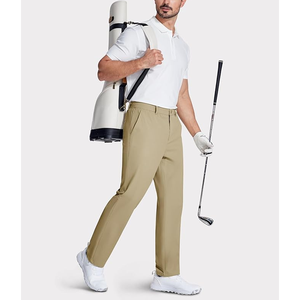 <b>Men's</b> Casual <b>Golf</b> Pants 100% Cotton Canvas Breathable Lightweight High Street Plain Dyed Colored Mid Waist Loose Fit Drawstring - Product Image 6