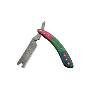 Handmade Damascus Steel Straight Razor Customizable Shaving Razors - Product Image 1