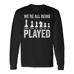 T-shirt a maniche lunghe con teoria della conspirazione 'We're All Being Played' - Prodotto promozionale - Product Image 1