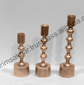 Elegant Set 3 Nickel Silver <b>Black</b> Metal <b>Candle</b> <b>Holders</b> Customizable Print Christmas Table Decor for Wedding Religious Ceremonies - Product Image 6