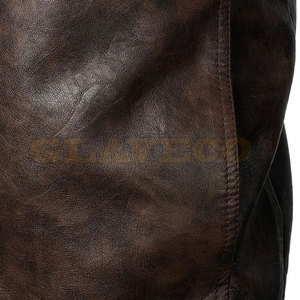 Factory Manufacturer Custom Design Men's <b>Winter</b> <b>Leather</b> <b>Jacket</b> Stand Collar Front Comfortable Street Wear Waterproof Breathable - Product Image 5