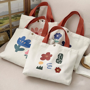 กระเป๋าช้อปปิ้งผ้าฝ้าย 100% คุณภาพสูง พิมพ์ลายเรขาคณิตตามสั่ง พร้อมหูหิ้ว สำหรับใส่เสื้อผ้า บรรจุภัณฑ์ และของขวัญ - Product Image 1