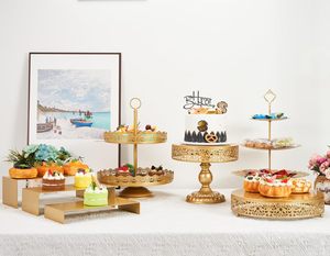 Ensemble de supports à gâteaux en métal écologiques de style grandiose pour les mariages et les événements de desserts, personnalisable, prix de gros en provenance d'Inde - Product Image 5