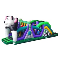 Parcours d'obstacles gonflable géant Panda Robuste pour la forêt, Château sauteur, Jouets éducatifs, Trampoline actif pour location événementielle