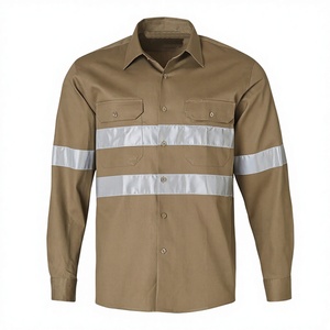 Chemises de travail haute visibilité avec bandes réfléchissantes, manches longues, séchage rapide, pour travaux de construction - Product Image 1