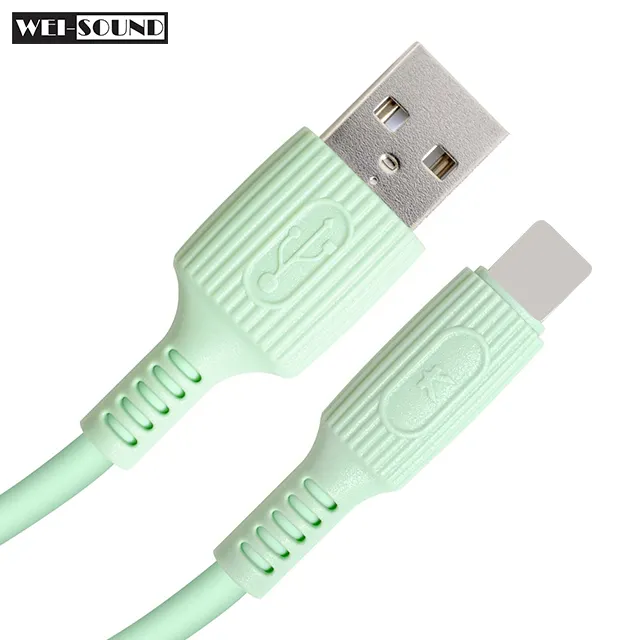 Silikon USB-A Ke L DATA & kabel pengisian untuk iPhone 14 13 12 11