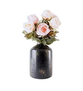 แจกันโลหะสีทองเรียบง่ายสำหรับตกแต่งบ้านที่หรูหรามีสไตล์กลางและจัดแสดงดอกไม้ที่ทันสมัยหรือคลาสสิก - Product Image 6