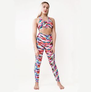 Femmes grande taille respirant cravate teinture sans couture sport Yoga costume séchage rapide gymnastique Fitness Leggings soutien-gorge taille élastique été hiver - Product Image 5