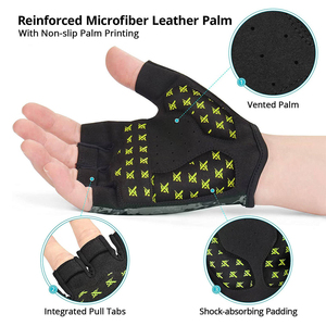 Custom Racing medio dedo Gel acolchado guantes de bicicleta protección transpirable guantes de moto para hombres mujeres estiramiento impreso ciclismo - Product Image 4