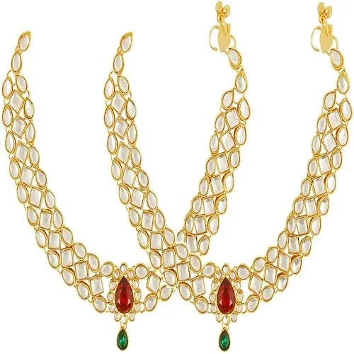 Hint wholesalller altın kaplama geleneksel mücevher Kundan Payal Anklets kadınlar ve kızlar için