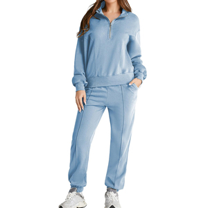 Chándales transpirables de invierno de la mejor calidad para uso diario 2025 chándal polar de algodón con estampado de logotipo personalizado para mujer - Product Image 1