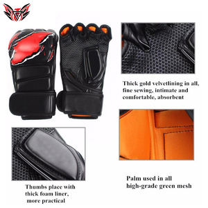 Training Wear Design CHeap Men 2023 Half Finger Covergae Design <b>Leather</b> Martial Arts MMA <b>Gloves</b> - Product Image 5