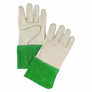 Guantes de seguridad de soldadura TIG de malla de cuero dividido de grano de cuero de vaca con logotipo personalizable de alto rendimiento, protección Industrial ignífuga - Product Image 3