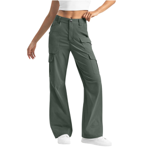 Nuevos pantalones vaqueros de carga informales lavados con múltiples bolsillos de cintura alta Hip Hop sueltos para mujer - Product Image 2