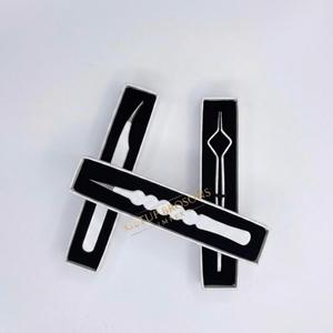 Pince à épiler professionnelle en acier inoxydable de haute qualité, avec revêtement blanc en poudre, pour extensions de cils, conception à bulles isolantes - Product Image 4