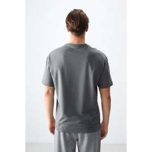 Camiseta Básica para Hombre Color Caqui-88378, 100% Algodón, Tejido Jersey Grueso y Suave con Textura, Corte Holgado - Product Image 2