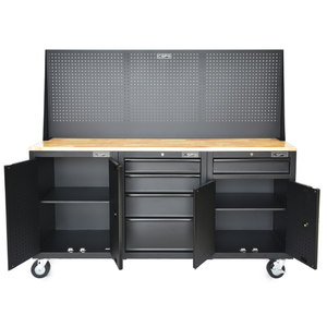 Juego de herramientas de banco de trabajo, caja de almacenamiento de 183cm para mecánico, garaje, almacén, ruedas, caja de herramientas hecha en Vietnam, precio de fábrica - Product Image 3