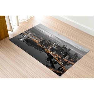 Alfombra panorámica nocturna de Pittsburgh, Pensilvania, alfombra grande impresa, paisaje urbano, alfombra de chenilla - Product Image 5