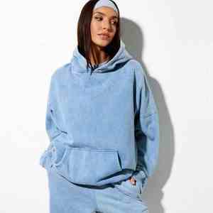 2025เสื้อมีฮู้ดและกางเกงคาร์โก้สำหรับผู้หญิงซักแบบลำลองโลโก้ออกแบบได้ตามต้องการเสื้อผ้าที่มีขนาดโอเวอร์ไซส์ระบายอากาศได้ดี - Product Image 3