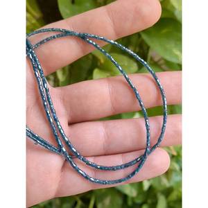 Perle de diamant bleu facetté 100 % naturel, tube scintillant de haute qualité pour bijoux personnalisés, diamants en vrac - Product Image 1