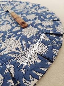 Manteles individuales Reversibles azul claro, bloque de mano Floral con estampado de volantes, decoración de mesa de comedor desechable moderna, reutilizable para el hogar - Product Image 4