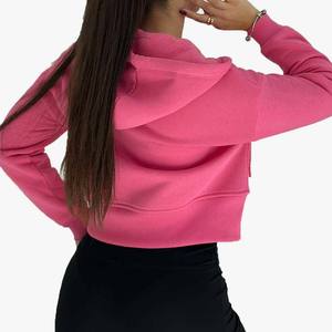 Sweat à capuche zippé 2026 teint uni personnalisé pour les femmes Look vintage surdimensionné Polyester coton décontracté hiver - Product Image 3