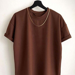 100% coton hommes peigné 240 grammes T-shirt à manches courtes femmes couleur unie goutte épaule col rond t-shirts - Product Image 1