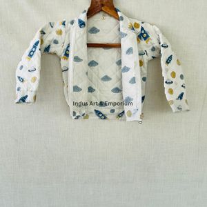 Chaqueta Acolchada de Algodón Vintage Hecha a Mano para Niños, Chaqueta Acolchada de Algodón Vintage Jaipuri de Manga Larga para Niños - Product Image 6