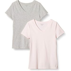 Nouveaux T-shirts à col en V pour femmes Hauts en gros de couleur unie à manches courtes - Product Image 1