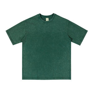 2025 haute qualité respirant haute rue noir couleur Hip Hop logo personnalisé surdimensionné lavage à l'acide t-shirt hommes Vintage lavé t-shirt - Product Image 2