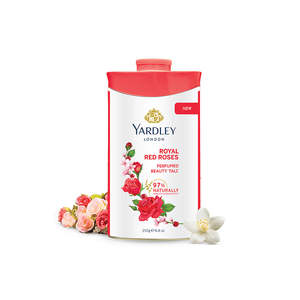 Yardley London Royal Red Roses, talc de beauté écologique luxueux parfumé, 100 g/250 g, poudre pour le corps parfumée aux fleurs pour femmes - Product Image 1