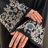 Abaya de luxe de qualité supérieure pour adultes, techniques artisanales de cristal, vêtements musulmans traditionnels en soie, accessoires, manches longues