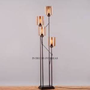 Cristal clair perlé et argent brillant poli métal de première qualité fabriqué à la maison look attrayant lampe de luxe décorative de l'Inde - Product Image 3