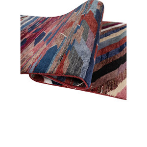 Manchaha <b>Blue</b> Hand Knotted Wool Bamboo Silk Rug 10mm Thick Geometric Abstract Pattern for Home Hallway Rectangle Model-Les-2879 - Product Image 2