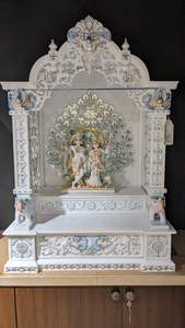 Fabriqués à la main exquis Makrana marbre Temples complexes Statues Design moderne Style personnalisé maison astucieusement conçu Premium Stone - Product Image 4